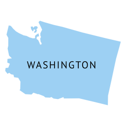 Mapa plano do estado de Washington Desenho PNG