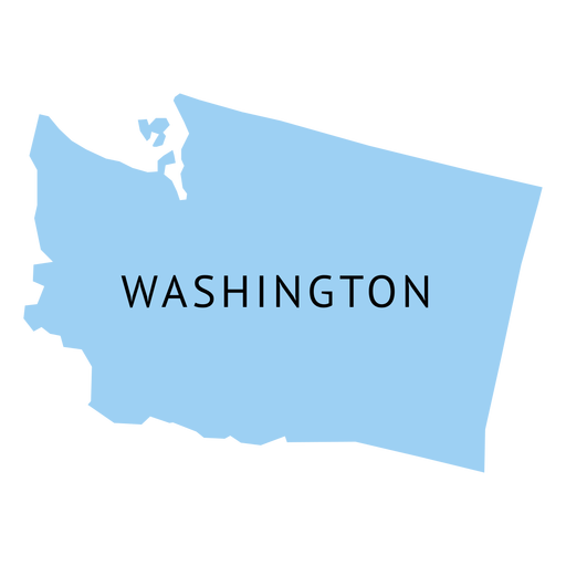 Mapa plano do estado de Washington Desenho PNG