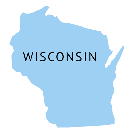 Mapa plano do estado de Wisconsin Desenho PNG