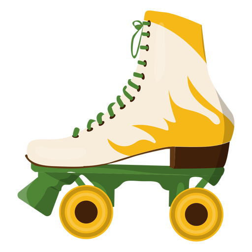 Zapato de skate amarillo fuego Diseño PNG