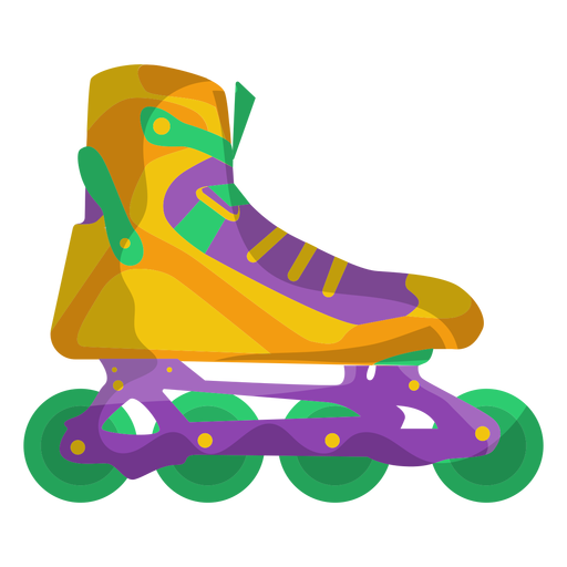 Yellow roller skate shoe PNG Design