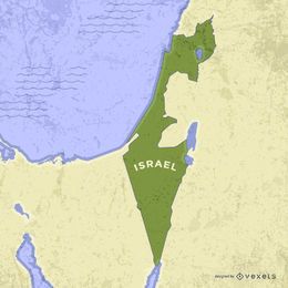 Israel map with neighboring lands