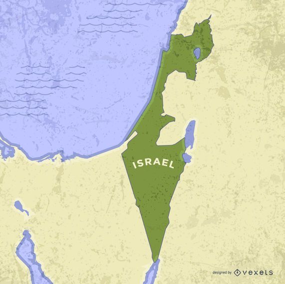 Israel Map With Neighboring Lands - Vector Download