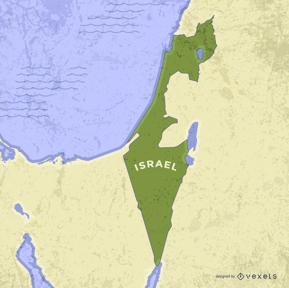 Israel map with neighboring lands