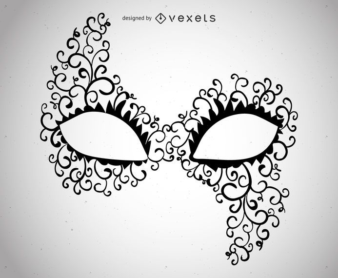 Asymmetric carnival mask illustration Asymmetric carnival mask illustration
