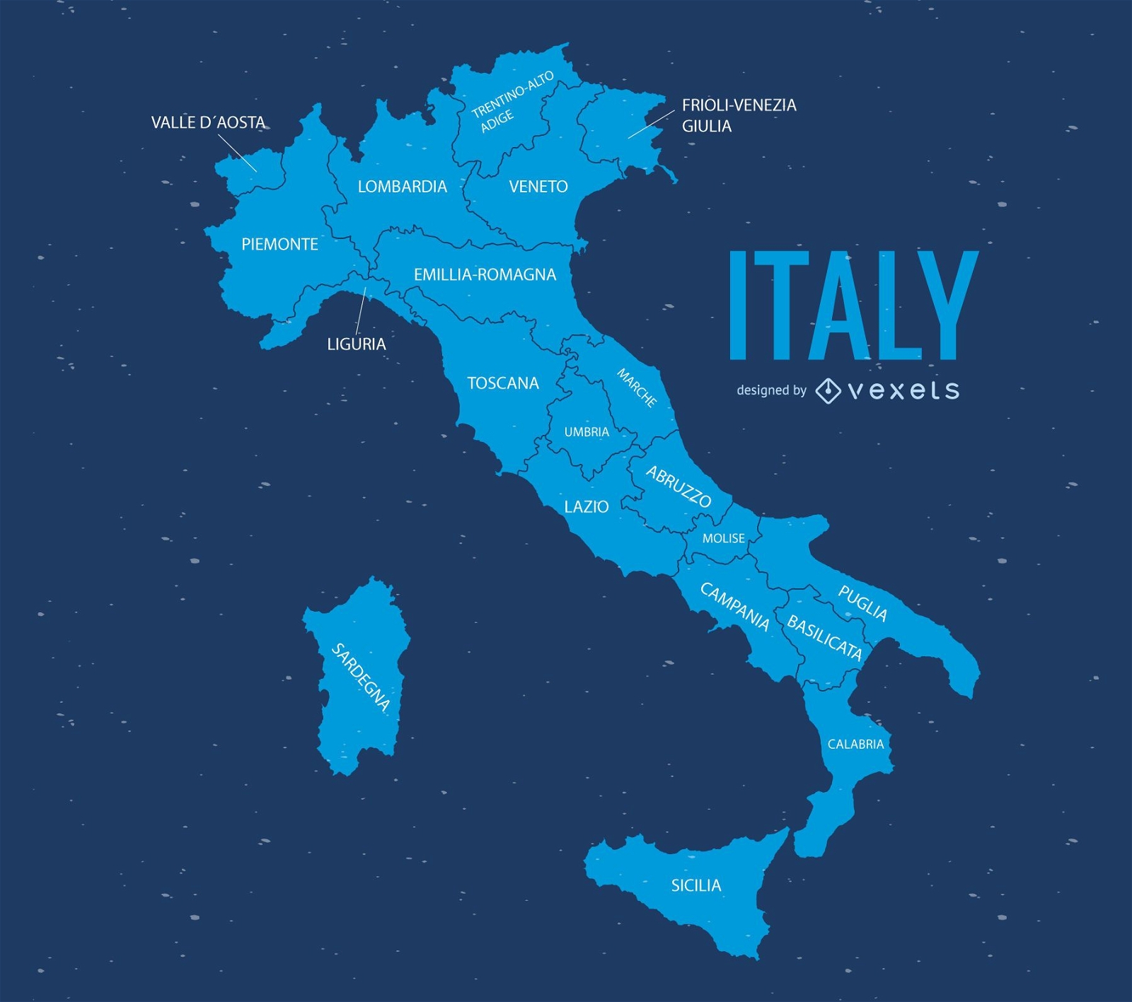 Italy map illustration