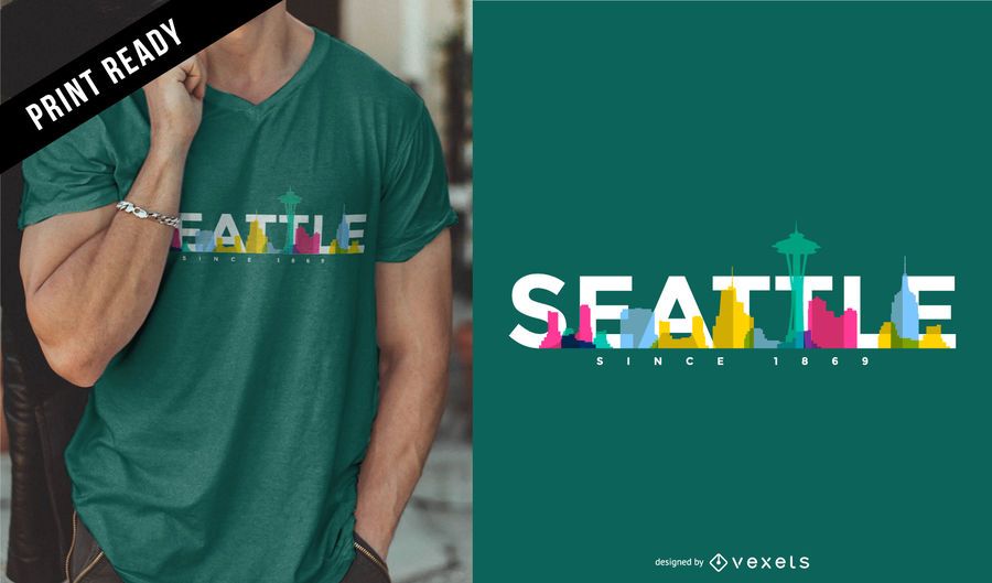 Seattle skyline t-shirt design Seattle skyline t-shirt design