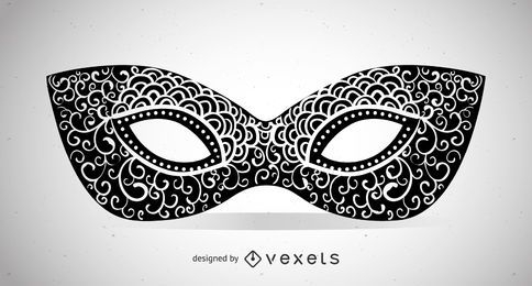 Swirly masquerade mask illustration