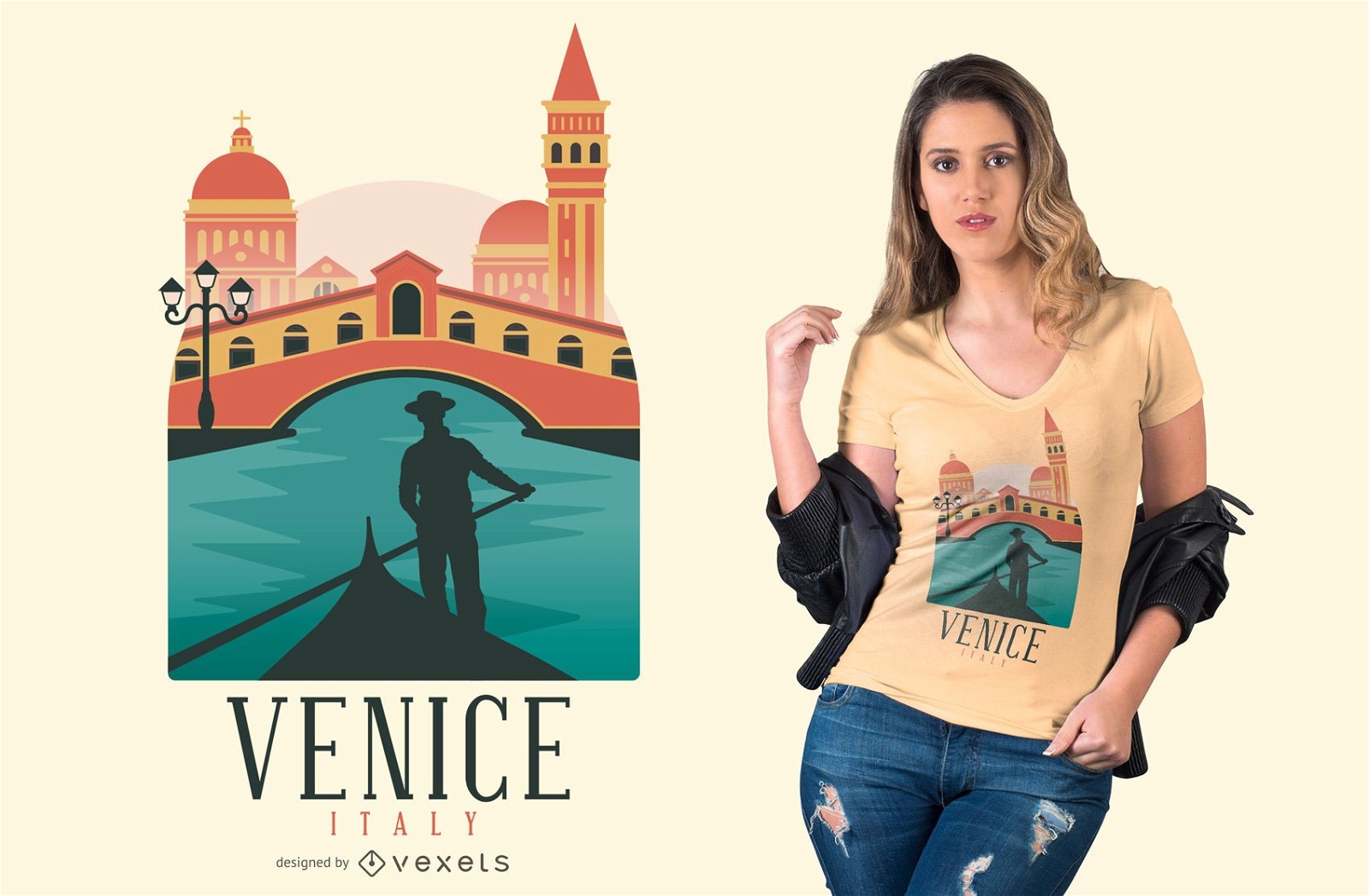 Colorful Venice t-shirt design