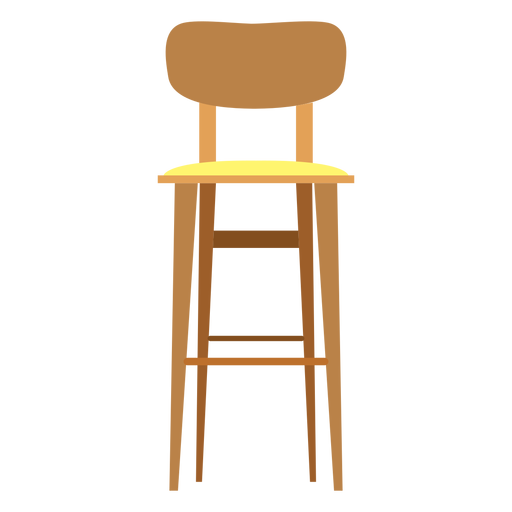 Bar stool with backrest icon PNG Design