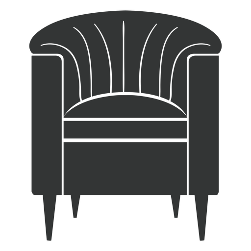 Barrel chair black icon PNG Design