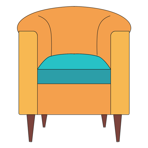 Barrel chair cartoon PNG Design
