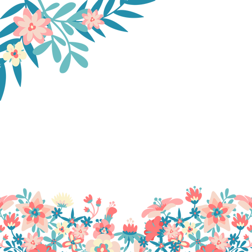 Blue pink flowers background PNG Design