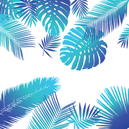 Fundo de folhas tropicais azuis Desenho PNG