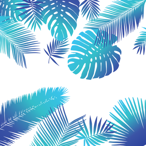 Blauer tropischer Blatthintergrund PNG-Design