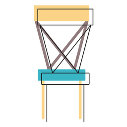 Cross back chair icon PNG Design