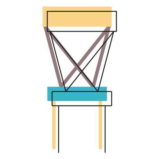 Icono de silla con respaldo cruzado Diseño PNG