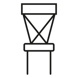 Cross back chair stroke icon PNG Design