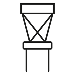 Ícone de traço cruzado na cadeira