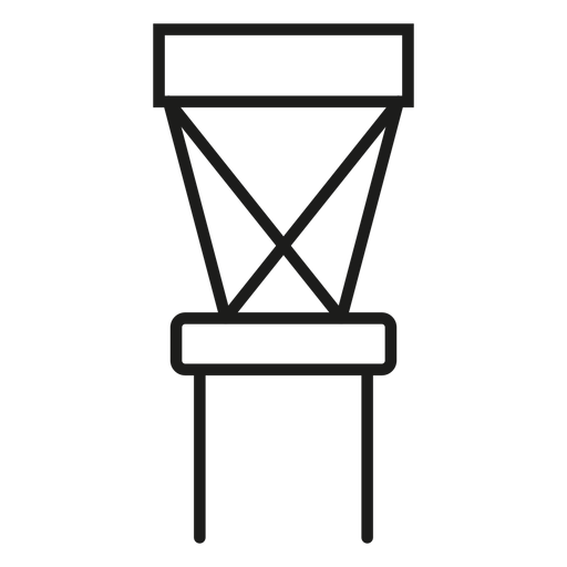 Icono de trazo de silla con respaldo cruzado Diseño PNG