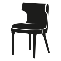 Ícone plano de cadeira com encosto curvo