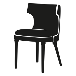 Icono plano de silla de respaldo curvo Diseño PNG