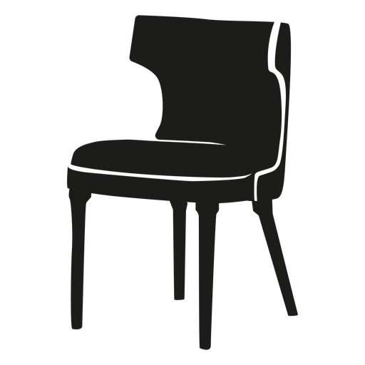 Flache Ikone des Stuhls mit gebogener R?ckenlehne PNG-Design