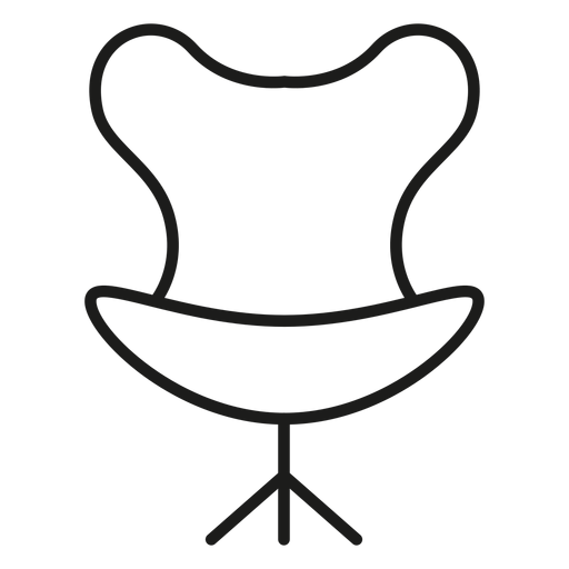 Icono de trazo de silla de huevo Diseño PNG
