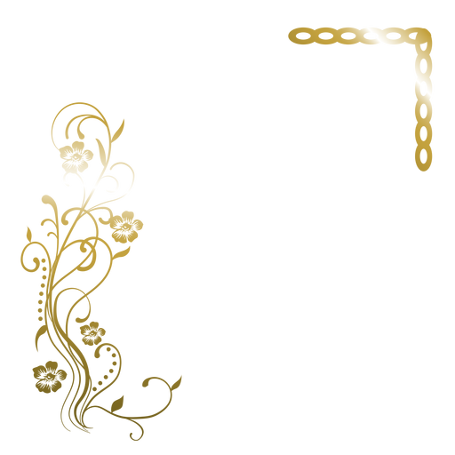 Eleganter goldener Blumenhintergrund PNG-Design