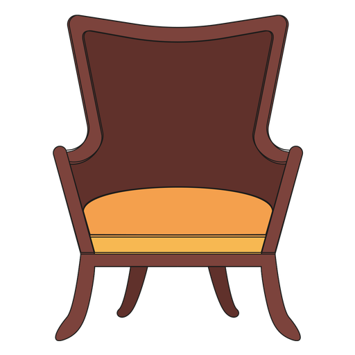 Fanback wing chair cartoon PNG Design