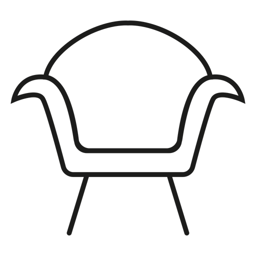 Modern armchair stroke icon PNG Design