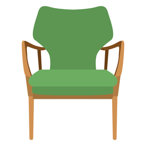 Open Arm Chair Cartoon PNG-Design