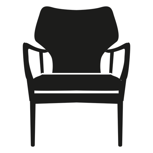 Open arm chair flat icon