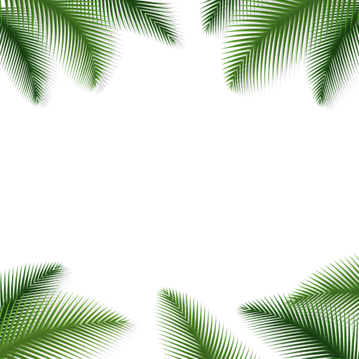 Folhas de palmeira com fundo floral Desenho PNG