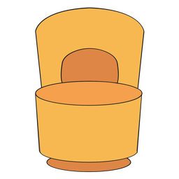 Poof chair with back cartoon PNG Design