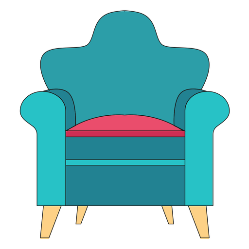 Dibujos animados de sillón enrollado Diseño PNG