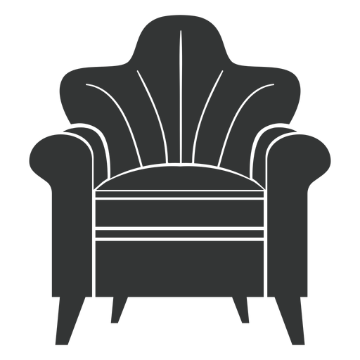 Rolled arm chair flat icon PNG Design