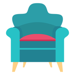 Rolled arm chair icon PNG Design