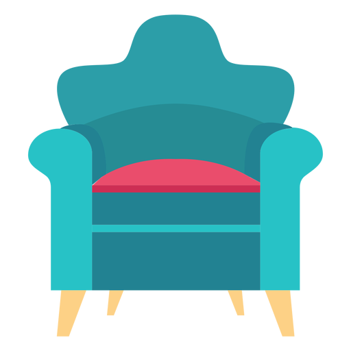 Rolled arm chair icon PNG Design
