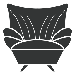 Ícone plano de sofá poltrona Desenho PNG