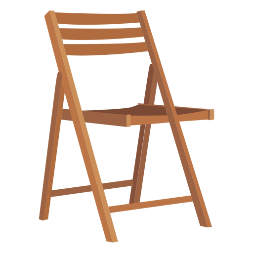 Dibujos animados de silla plegable de madera