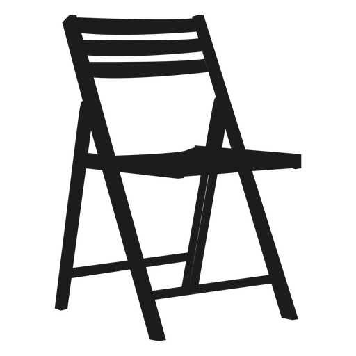 Icono plano de silla plegable de madera