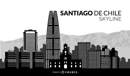 Skyline de silhueta de Santiago do Chile Skyline de silhueta de Santiago do Chile