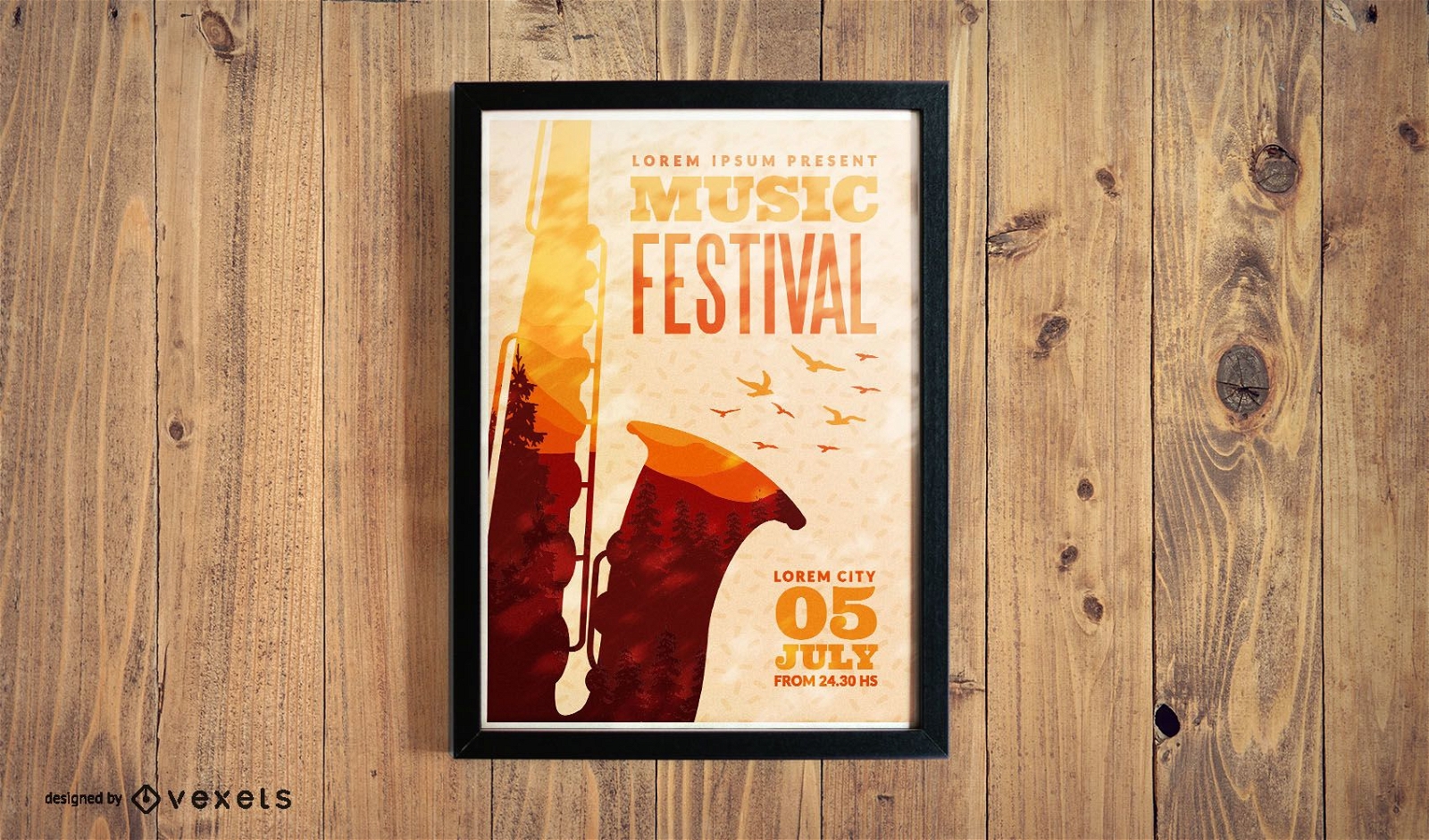 Plantilla de cartel de festival de jazz