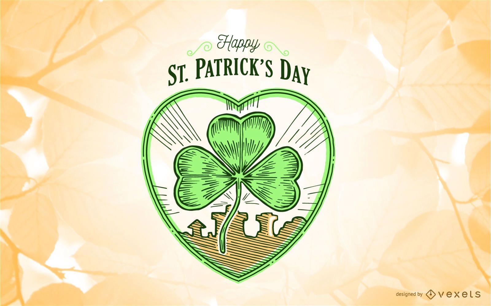 Happy St Patrick's Day badge design