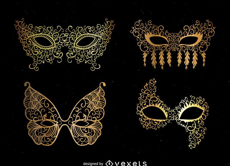 Set of golden masks Set of golden masks