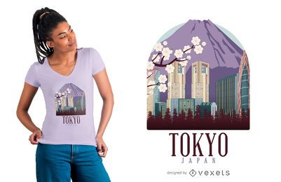 Diseño de camiseta de ilustración de Tokio Diseño de camiseta de ilustración de Tokio