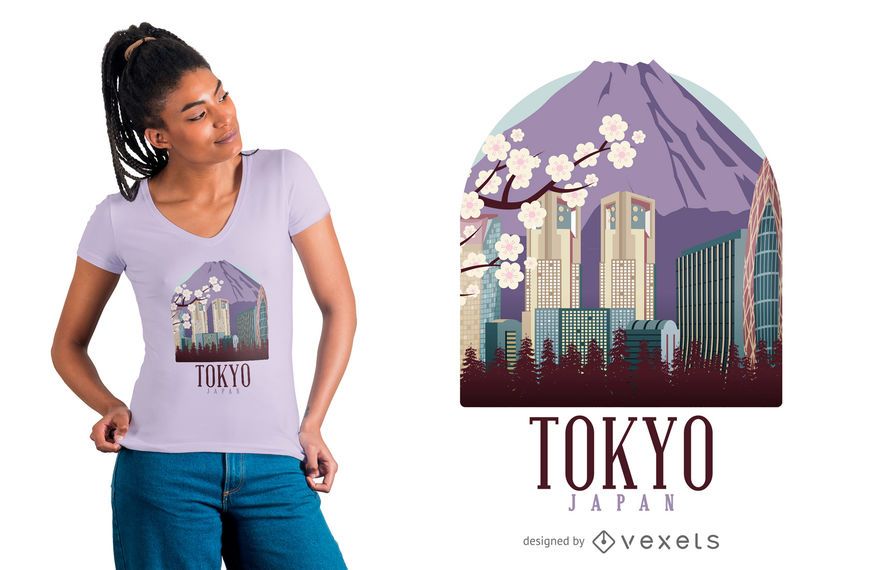 Diseño de camiseta de ilustración de Tokio Diseño de camiseta de ilustración de Tokio
