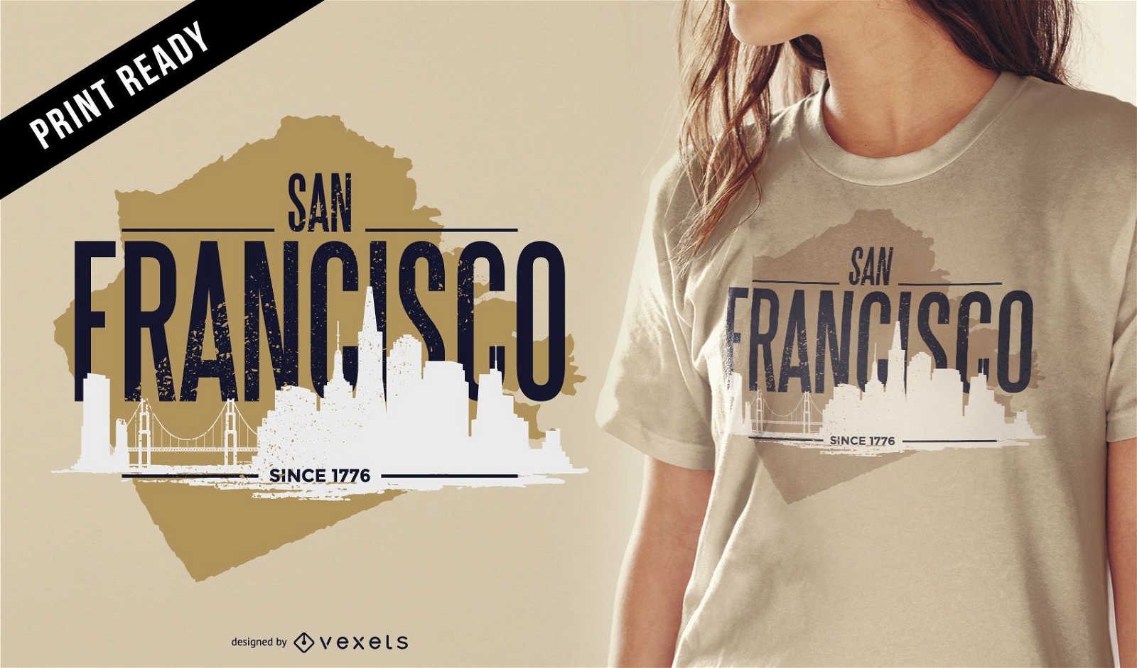 Robustes T-Shirt-Design von San Francisco