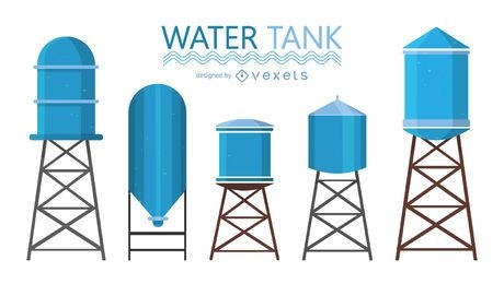 Ilustraciones de tanque de agua azul